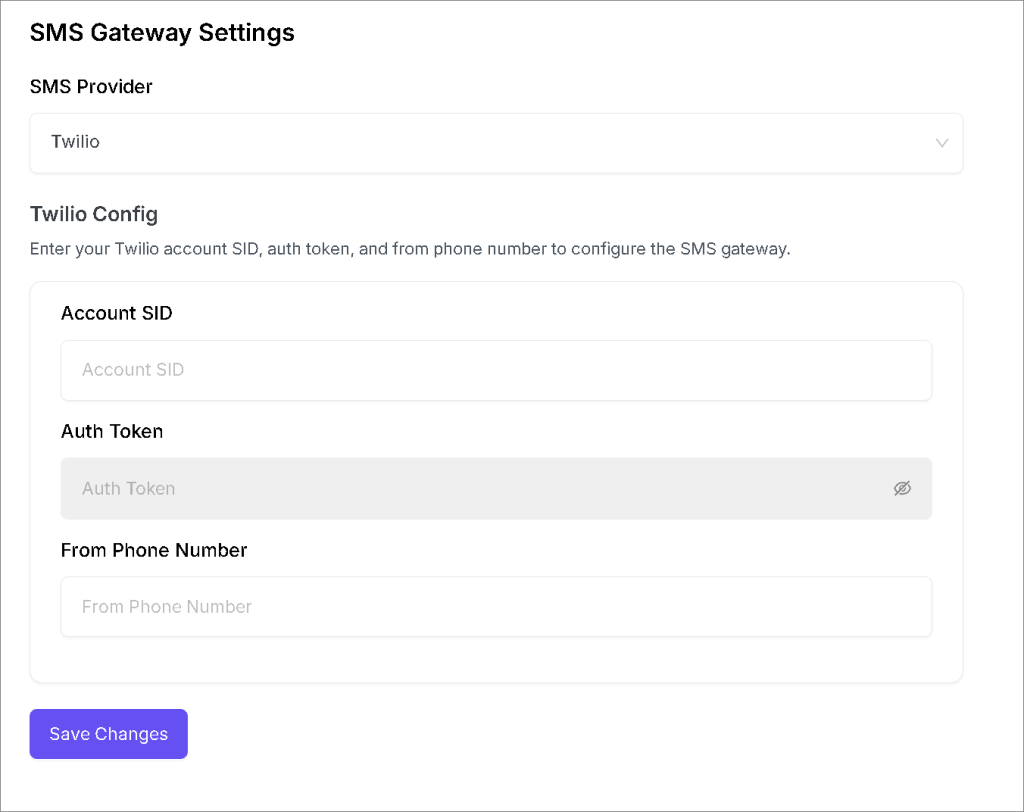 Configuring FormGent: First Steps 6 Twillo