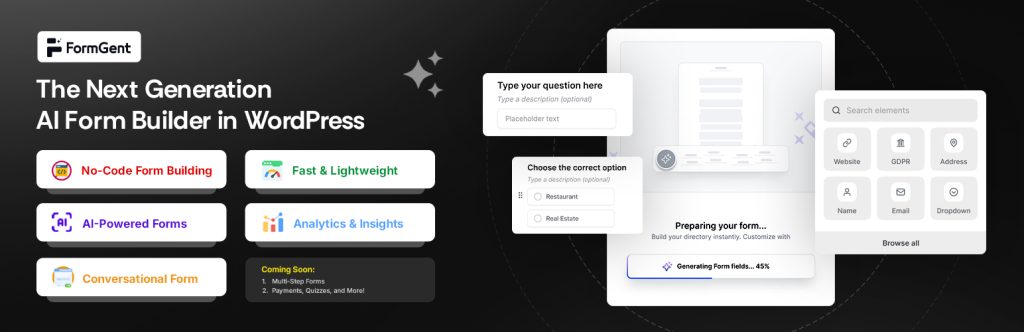 5 Best WordPress Form Plugins (2025 Editions) 2 FormGent