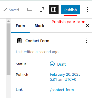Create Contact Form Using Form Builder