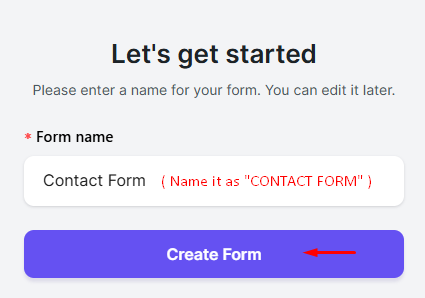 Create Contact Form Using Form Builder