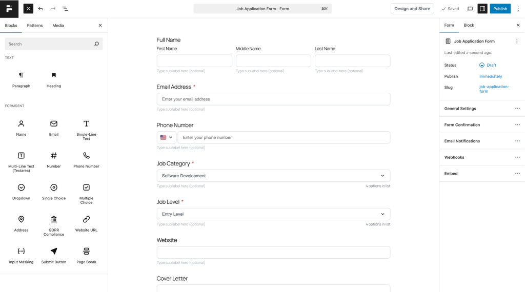 How to Create Application Forms in WordPress Using FormGent 15 Now, your Form is ready within a few seconds