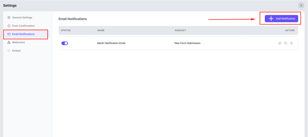 How to Create Application Forms in WordPress Using FormGent 19 In this Email Notification Window you can add a new notification by clicking the “Add Notification” button