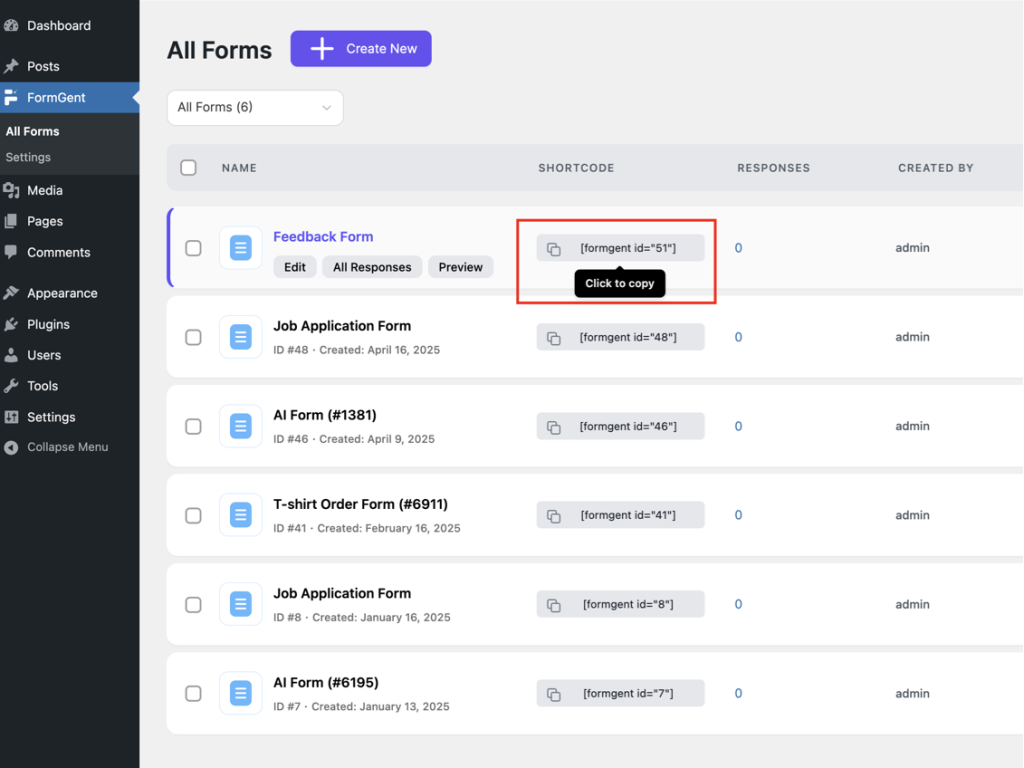 Copy the link to share directly, or use the shortcode to embed it on your site.