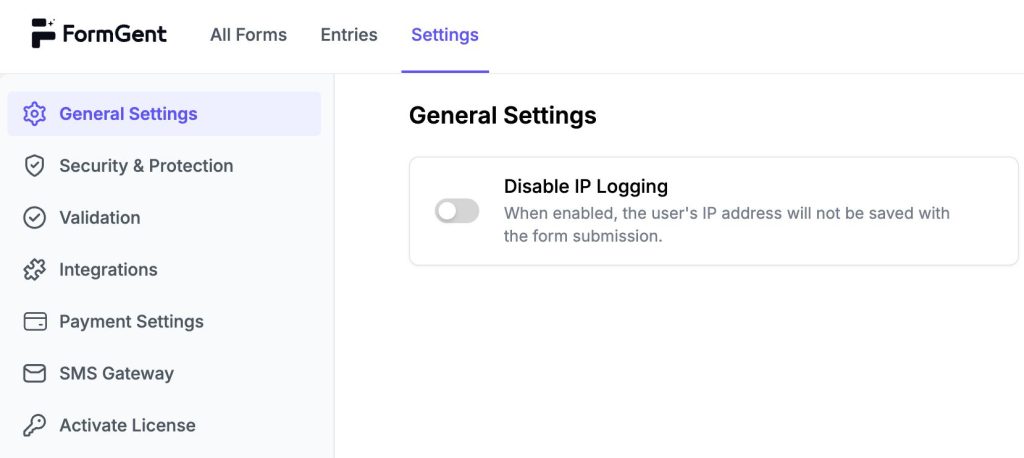 Global Settings