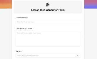 lesson idea generator form
