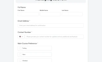 thanks giving menu form