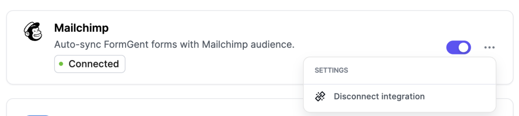 Mailchimp Integration 5 Disconnect mailchimp integration