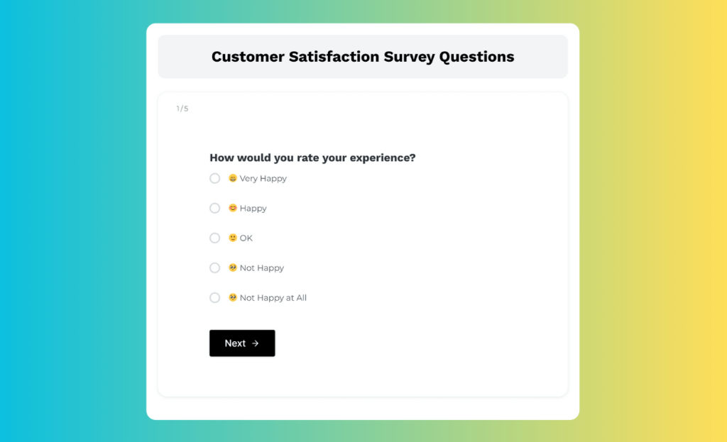 10+ Customer Satisfaction Survey Questions That Get More Responses 2 customer satisfaction survey questions Example1