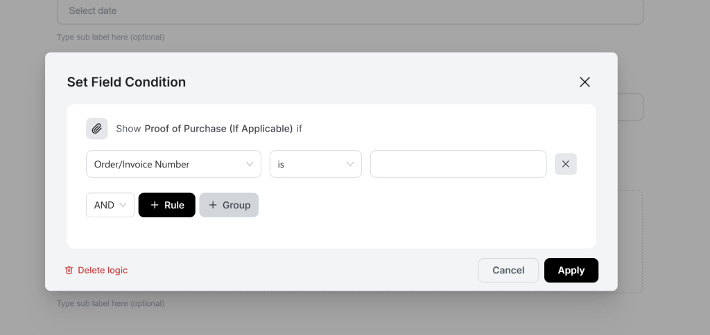 Set Conditional Logic