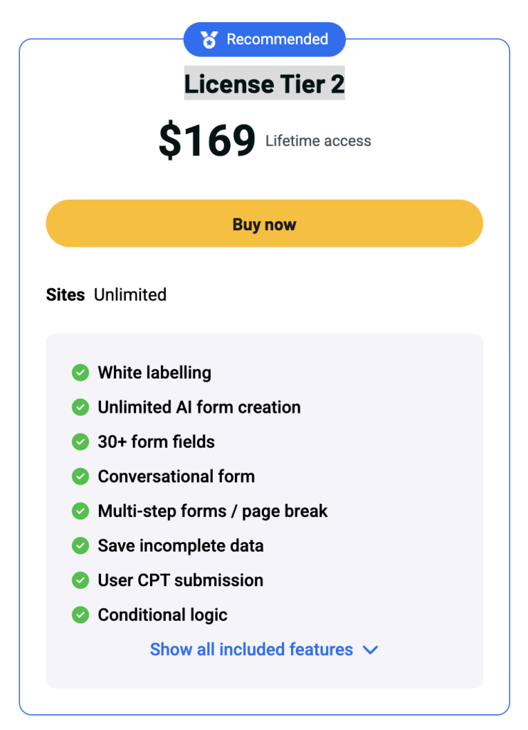 FormGent Pro - Tier 2 (AppSumo) 1 Tier 2