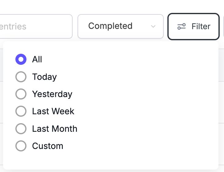 Filtering Entries