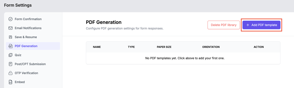 Add PDF Template