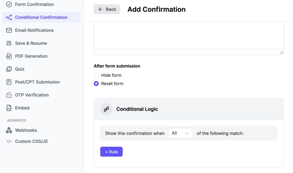 Conditional Confirmation 5 Conditional Logic
