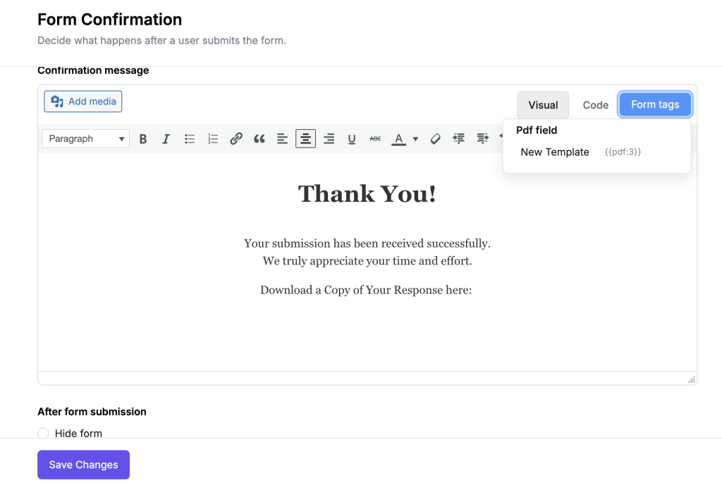 How to Create a Questionnaire Form (Step-by-Step Guide) 9 Form Confirmation with PDF