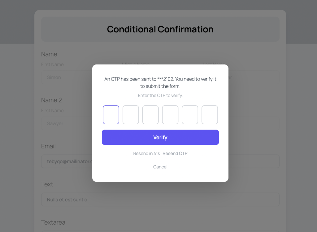 Frontend Preview OTP