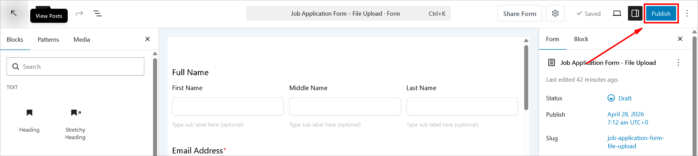 Publish Your Form
