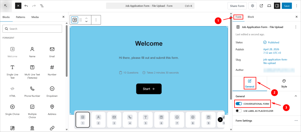 Switch To Conversational Form