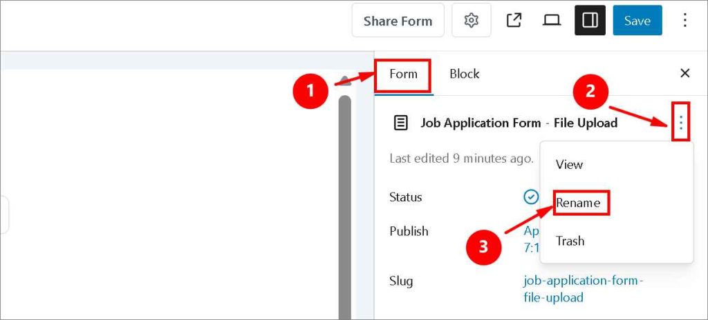 Rename Your Form