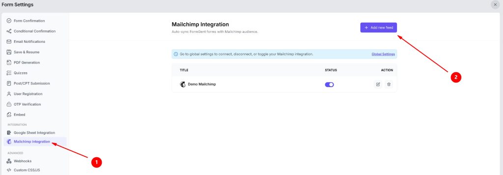 How to Add a Mailchimp Signup Form in WordPress 6 Add New Feed