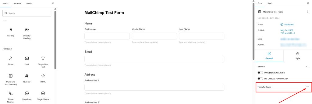 How to Add a Mailchimp Signup Form in WordPress 5 Set Up Form Setting