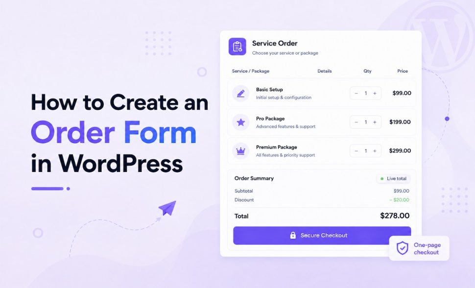 How to Create an Order Form in WordPress