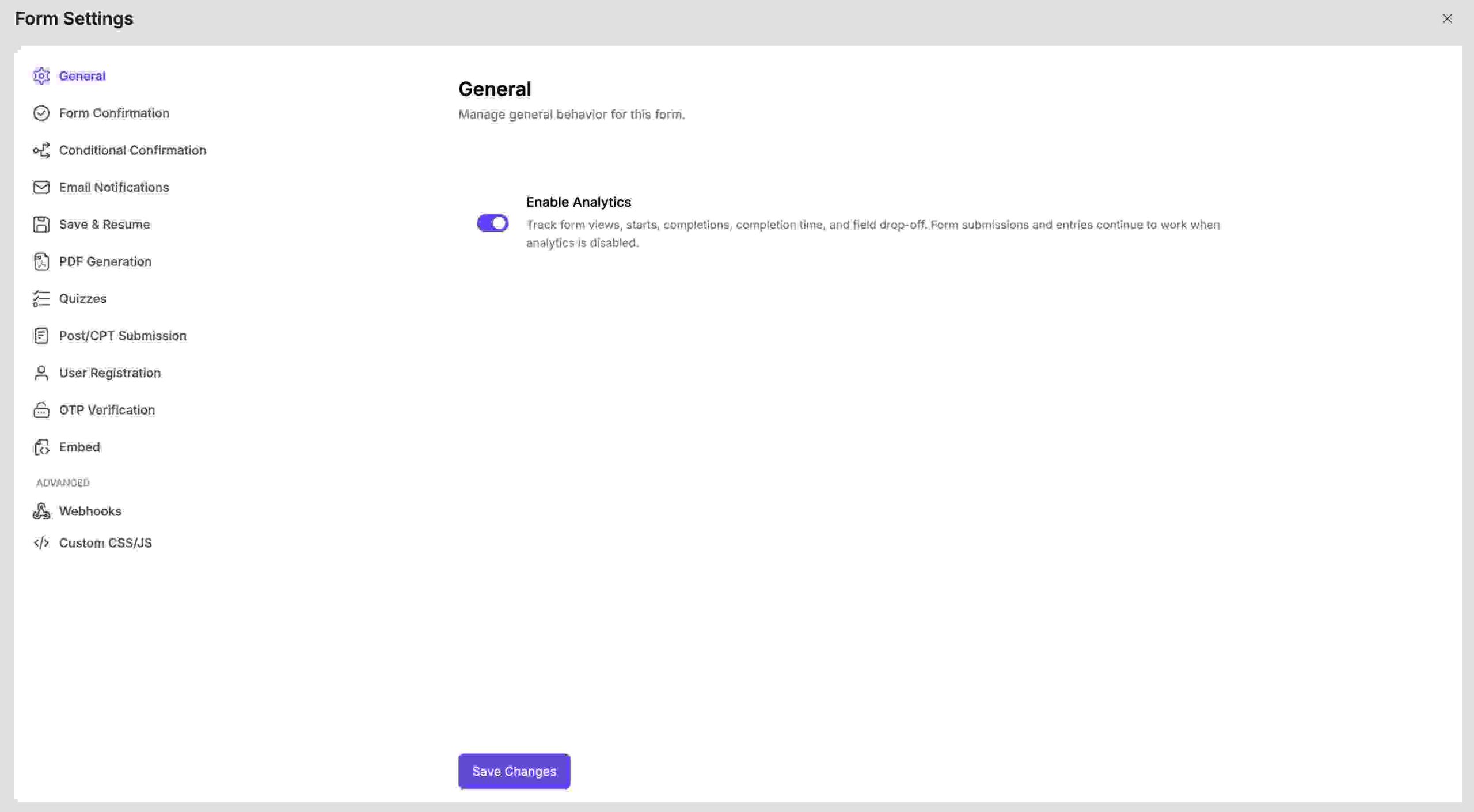 How to Limit Form Submissions and Block Abusive Users in WordPress 2 formgent setting panel