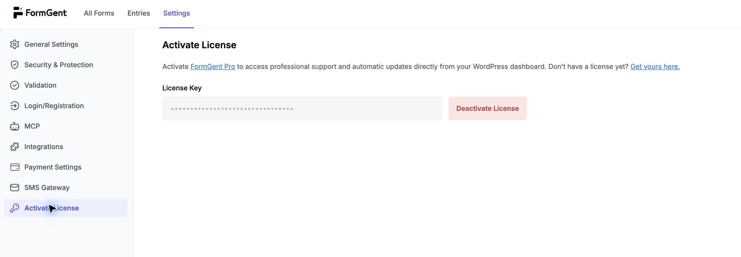 Configuring FormGent: First Steps 10 10 formgent pro license settings edited scaled