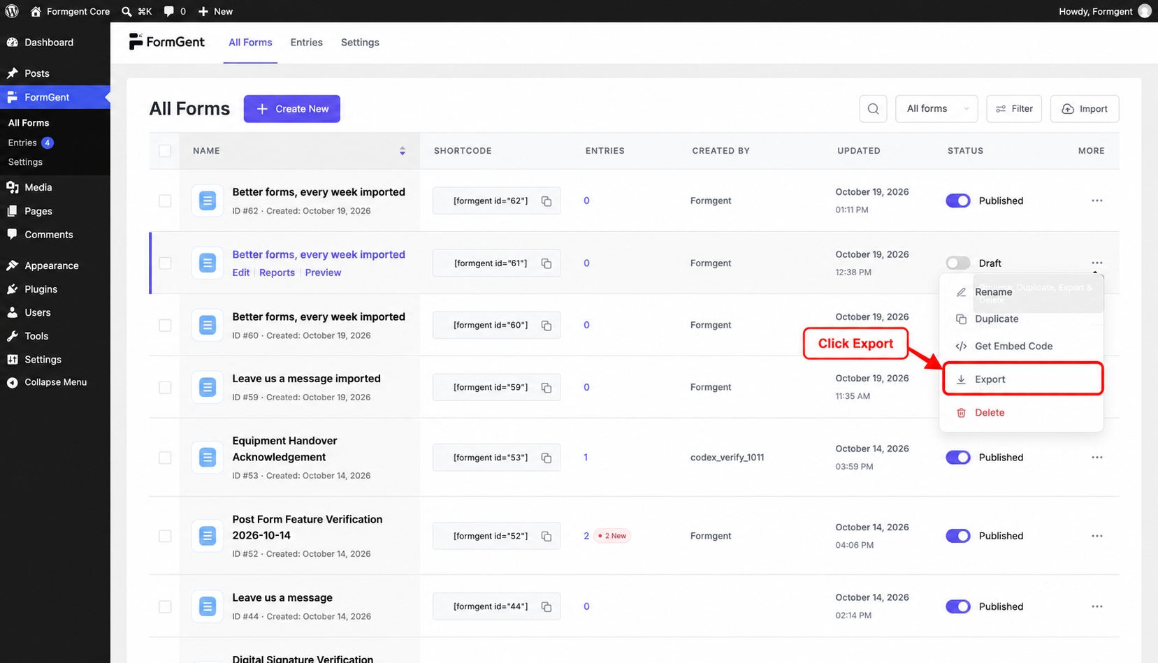 Form Export and Import 1 image 2