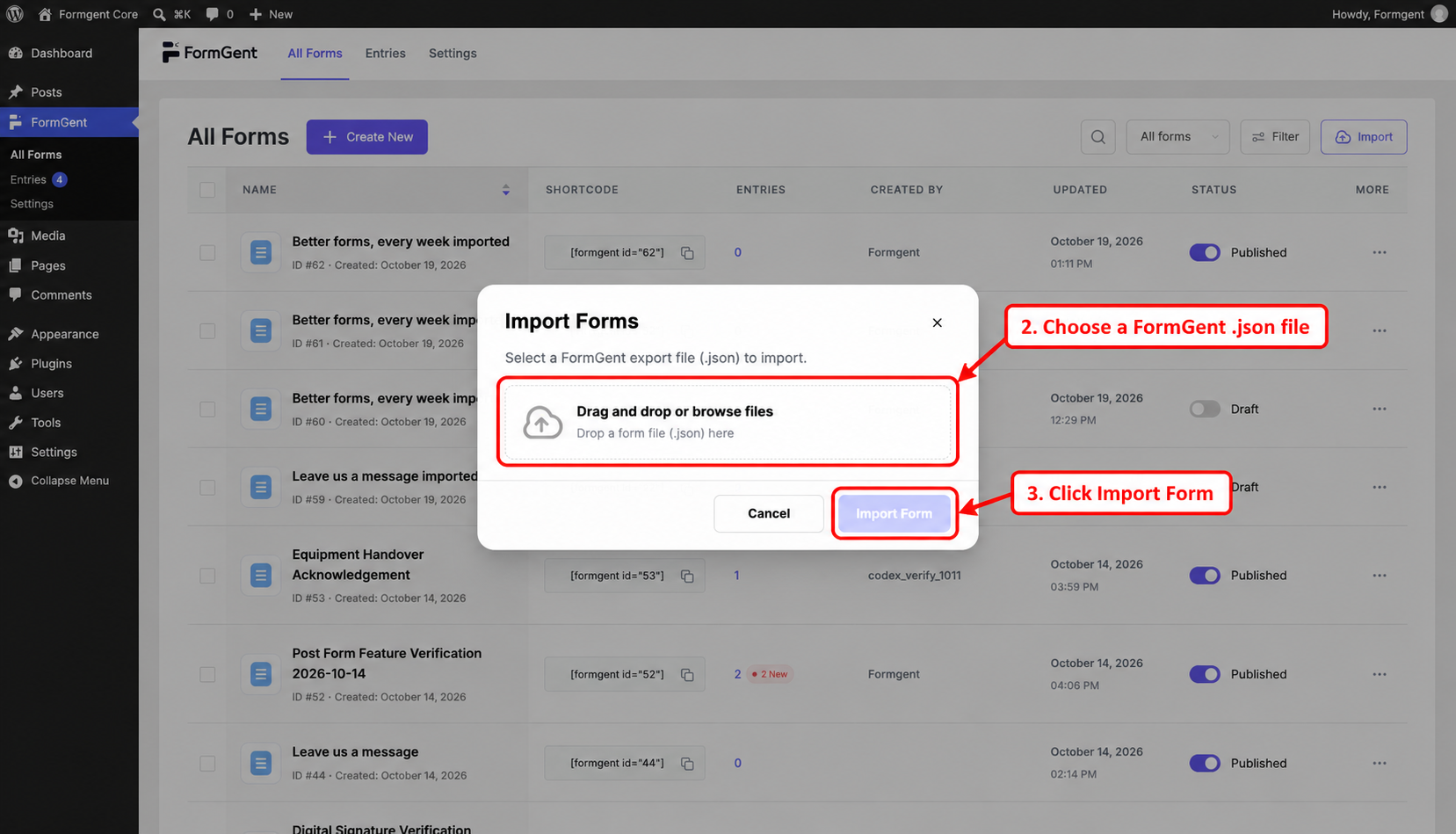 Form Export and Import 4 image