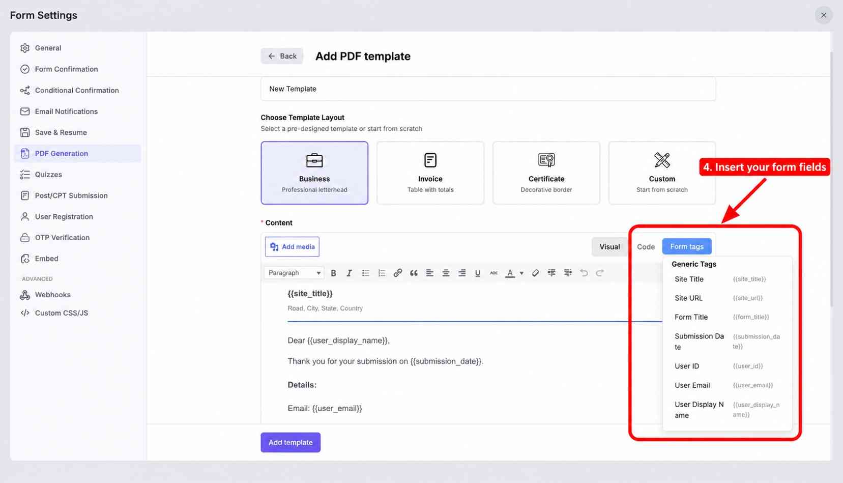 step 04 insert form tags annotated