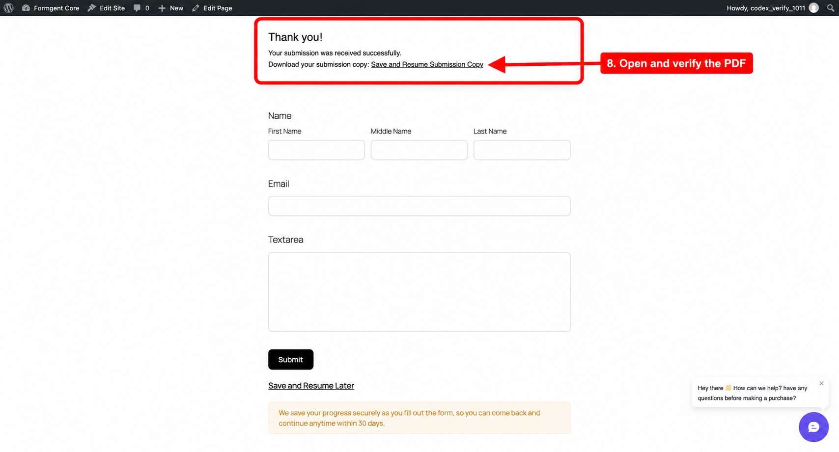 step 08 test submission pdf link annotated